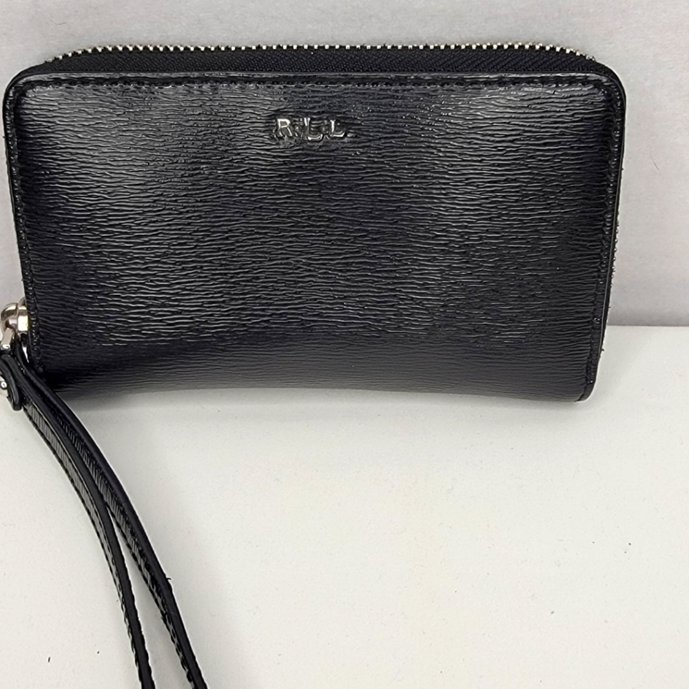 Lauren Ralph Lauren Green Fabric Label Wristlet
